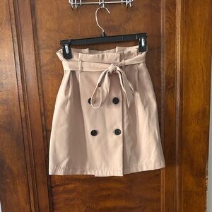 Primark Khaki Buttoned Skirt w/ Adjustable Belt Size 2